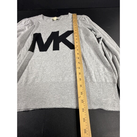 Michael Kors Women's Gray And Black MK Logo Sweater Top Size XL - Picture 4 of 9
